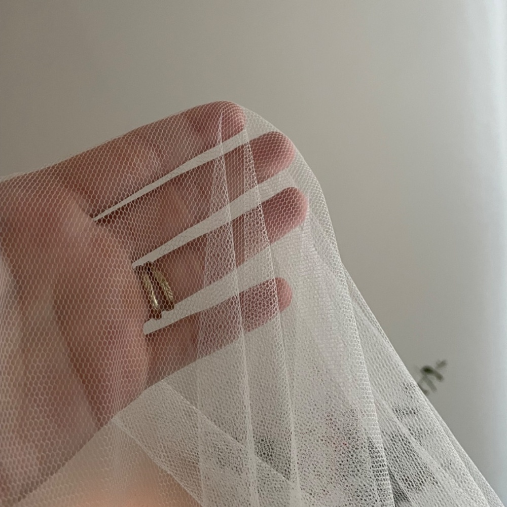 Cathedral length Bridal Neck Scarf in fine English net - Picture 5 of 7